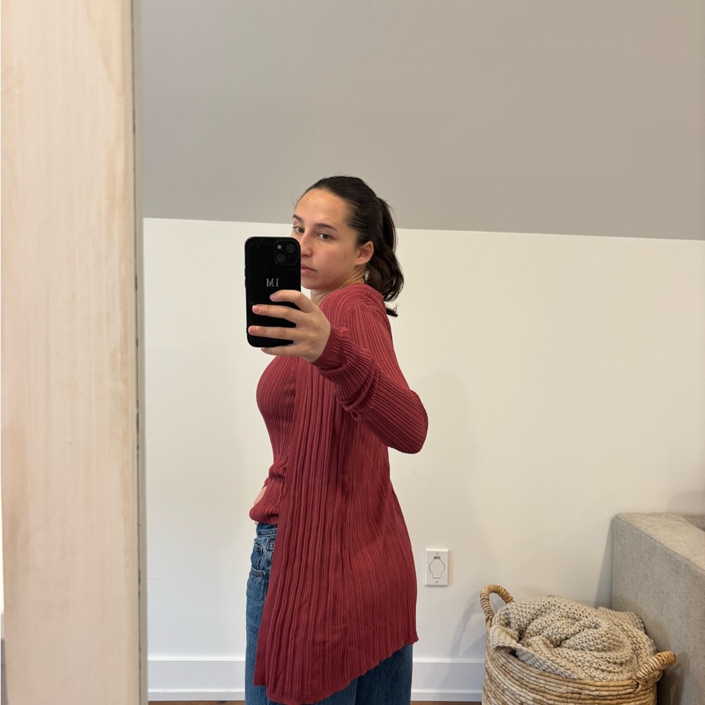 Women's Ribbed Red Sweater Set - Picture 4 of 4